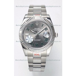 Rolex Datejust Cal.3235 WIMBLEDON Swiss Watch 1:1 Mirror Replica 904L Steel 41MM - Grey Dial 