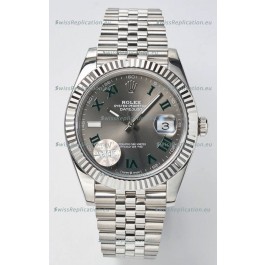 Rolex Datejust Cal.3235 WIMBLEDON Swiss Watch 1:1 Mirror Replica 904L Steel 41MM - Grey Dial 