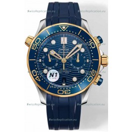Omega Seamaster Co-Axial Master Chronograph Two Tone Blue Dial 44MM 1:1 Mirror Replica