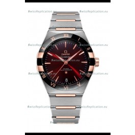 Omega Co-Axial Constellation Two Tone Black Burgundy Dial 1:1 Mirror Replica 41MM