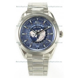 Omega Aqua Terra 150M Wolrd Timer 24 Summer Blue Dial 904L Steel 1:1 Mirror Replica 41MM 