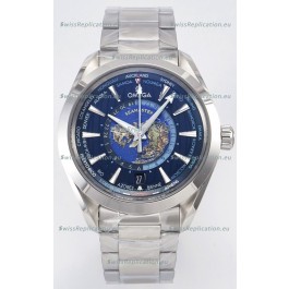 Omega Aqua Terra 150M Wolrd Timer 24 Blue Dial 904L Steel 1:1 Mirror Replica 41MM 