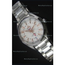 Omega Seamaster COAX GMT Stainless Steel Swiss Watch in White Dial