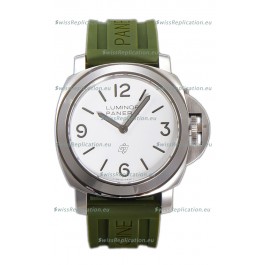 Panerai Luminor Base Logo PAM1087 White Dial 1:1 Mirror Quality - 904L Steel in Rubber Strap