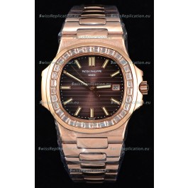 Patek Philippe Nautilus 5711/1R 1:1 Mirror Watch Baguette Diamonds Bezel