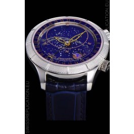 Patek Philippe 6102R Grand Compilations Handwind Swiss Replica Watch - Rugged Bezel Blue Dial