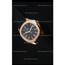 Patek Philippe Aquanaut Jumbo Rose Gold 1:1 Mirror Replica Watch - Black Colored Dial