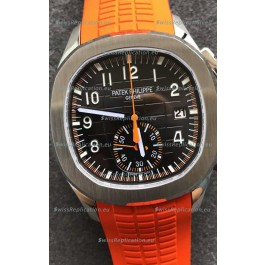 Patek Philippe Aquanaut 5968 Chronograph Steel Casing Orange Strap Watch in Swiss Automatic Movement