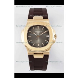 Patek Philippe Nautilus 5711/1R-001 1:1 Mirror Replica in 904L Steel Rose Gold Brown Dial