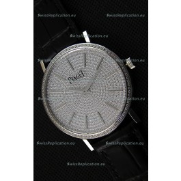 Piaget Altiplano G0A36128 Paved Diam Dial Swiss Quartz Replica Watch in Steel Case