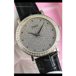 Piaget Altiplano G0A36128 Paved Diamonds Dial Swiss Quartz Replica Watch in Steel Case
