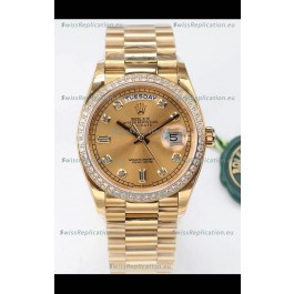 Rolex Day Date Presidential 18K Yellow Gold Watch 36MM - Gold Dial 1:1 Mirror Quality