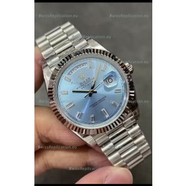 Rolex Day Date Presidential Stainless Steel ICE Blue Dial Watch 40MM - 1:1 Mirror Quality