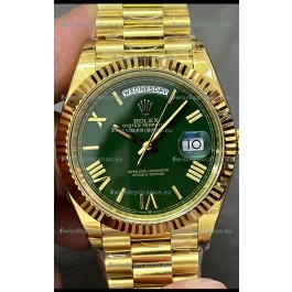 Rolex Day Date Presidential 18K Yellow Gold Watch 40MM - Green Dial 1:1 Mirror Quality