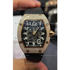 Richard Mille RM67-01 Rose Gold Diamonds Titanium Casing 1:1 Swiss Replica Watch 