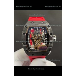 Richard Mille RM66 Flying Genuine Tourbillon Black Carbon Red Strap Superclone Replica Watch 