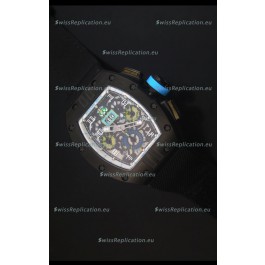 Richard Mille RM011 Filipe Massa PVD Swiss Replica Watch in Black Nylon Strap