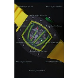 Richard Mille RM059 Yohan Blake Forged Carbon Case Swiss Replica Watch in Yellow Bezel