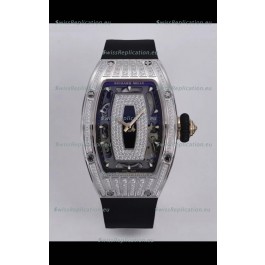 Richard Mille Super Clone RM07-01 Diamonds Paved 904L Steel Casing Automatic Replica Watch