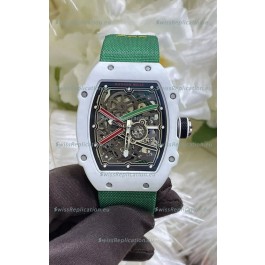 Richard Mille Super Clone RM67-02 White Quartz TPT 37 Grams Watch Green Strap