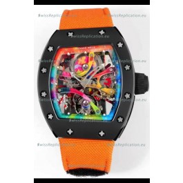 Richard Mille Super Clone RM68-01 Black Ceramic Casing Nylon Strap Tourbillon Swiss Replica