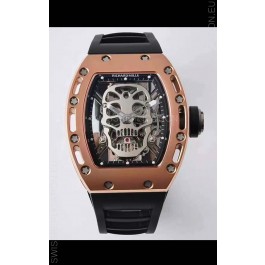 Richard Mille RM052 Skull Genuine Tourbillon Edition Watch in Rose Gold Casing