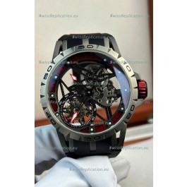 Roger Dubuis Super Clone Excalibur Spider Flying Tourbillon Skeleton Titanium Casing 45MM