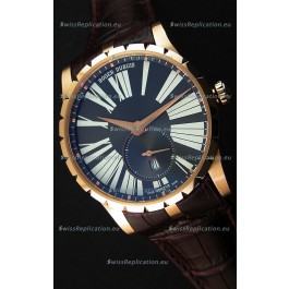 Roger Dubuis Excalibur RDDBEX0587 Pink Gold Grey Dial Swiss Replica Watch