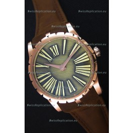 Roger Dubuis Excalibur Steel Case Green Dial Swiss Replica Watch