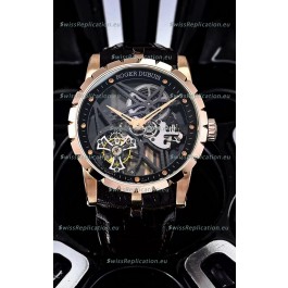 Roger Dubuis Excalibur Spider Flying Tourbillon Skeleton Rose Gold Casing 42MM 1:1 Mirror Swiss Watch