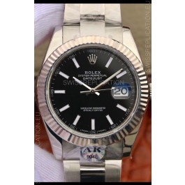 Rolex Datejust 41MM Cal.3135 Movement Swiss Replica Watch in 904L Steel Casing Black Dial