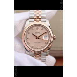 Rolex Datejust 41MM Cal.3135 Movement Swiss Replica Watch in 904L Steel Two Tone Champange Dial