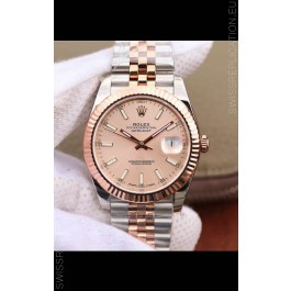 Rolex Datejust 41MM Cal.3135 Movement Swiss Replica Watch in 904L Steel Two Tone Champange Dial