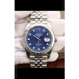Rolex Datejust 41MM Cal.3135 Movement Swiss Replica Watch in 904L Steel / Blue Dial