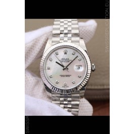 Rolex Datejust 41MM Cal.3135 Movement Swiss Replica Watch in 904L Steel Pearl Dial
