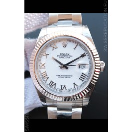 Rolex Datejust 41MM Cal.3135 Movement Swiss Replica Watch in 904L Steel Roman White Dial