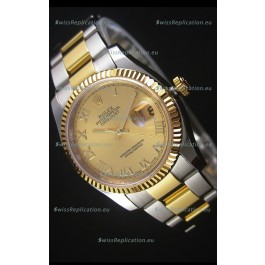 Rolex Datejust Replica Watch Gold Roman Dial in 36MM with 3135 Swiss Movement 