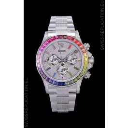 Rolex Daytona ICED OUT 904L Steel Casing Watch Original Cal.4130 Movement - 1:1 Mirror Replica