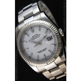 Rolex Datejust Japanese Replica Watch - White Dial in 36MM with Oyster Strap