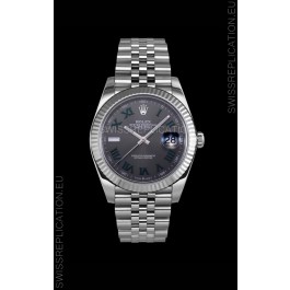 Rolex Datejust Wimbledon Edition Japanese Replica Watch - Grey Dial in 41MM 