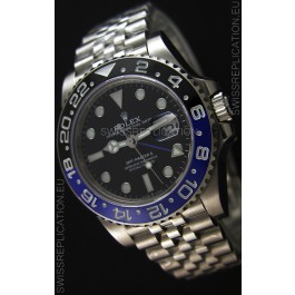 Rolex GMT Masters Batman Japanese Replica Movement Watch in Jubilee Strap 