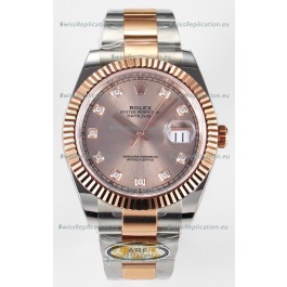Rolex Super Clone Datejust ETA 3235 Movement 41MM Two Tone Rose Gold Plating Champange Dial Watch