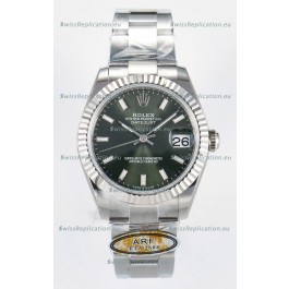 Rolex Super Clone Datejust ETA 2688 Movement 31MM Stainless Steel Case Green Dial Watch