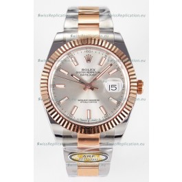 Rolex Super Clone Datejust ETA 3235 Movement 41MM Two Tone Rose Gold Plating Steel Dial Watch
