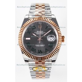 Rolex Super Clone Datejust ETA 3235 Movement 41MM Two Tone Rose Gold Plating Roman Dial Watch