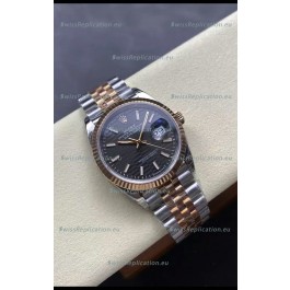 Rolex Super Clone Datejust ETA 3235 Movement 36MM Two Tone Yellow Gold Grey Fluted Dial Watch