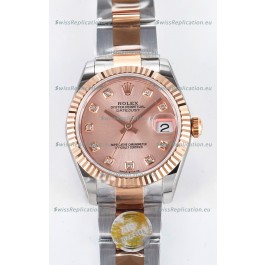 Rolex Super Clone Datejust ETA 2688 Movement 31MM Two Tone Rose Gold Casing and Dial 
