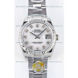 Rolex Super Clone Datejust ETA 2688 Movement 31MM Stainless Steel Pearl Dial Watch 