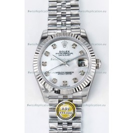 Rolex Super Clone Datejust ETA 2688 Movement 31MM Stainless Steel Pearl Dial Watch 