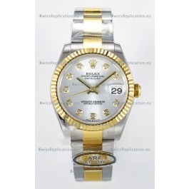 Rolex Super Clone Datejust ETA 2688 Movement 31MM Two Tone Yellow Gold Swiss Steel Dial 